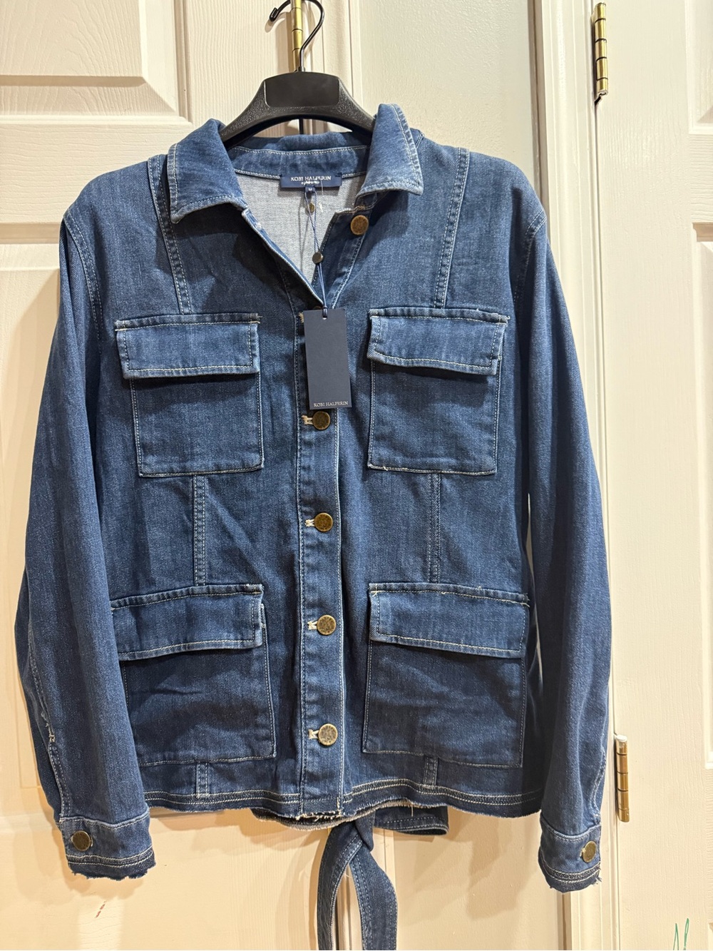 Kobi Halperin Becca Jacket Denim Utility Jacket Blue Medium NWT